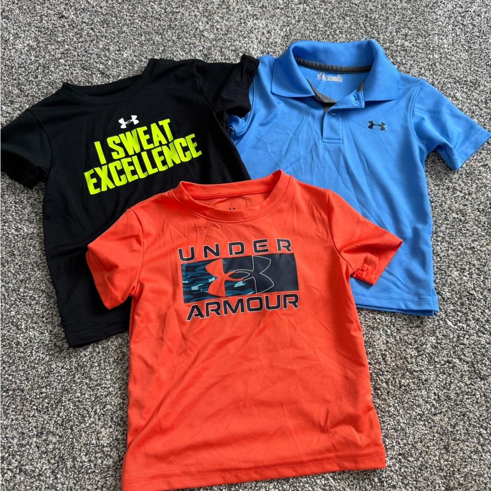 Under Armour Kids' Black, Orange, and Blue Tee Trio